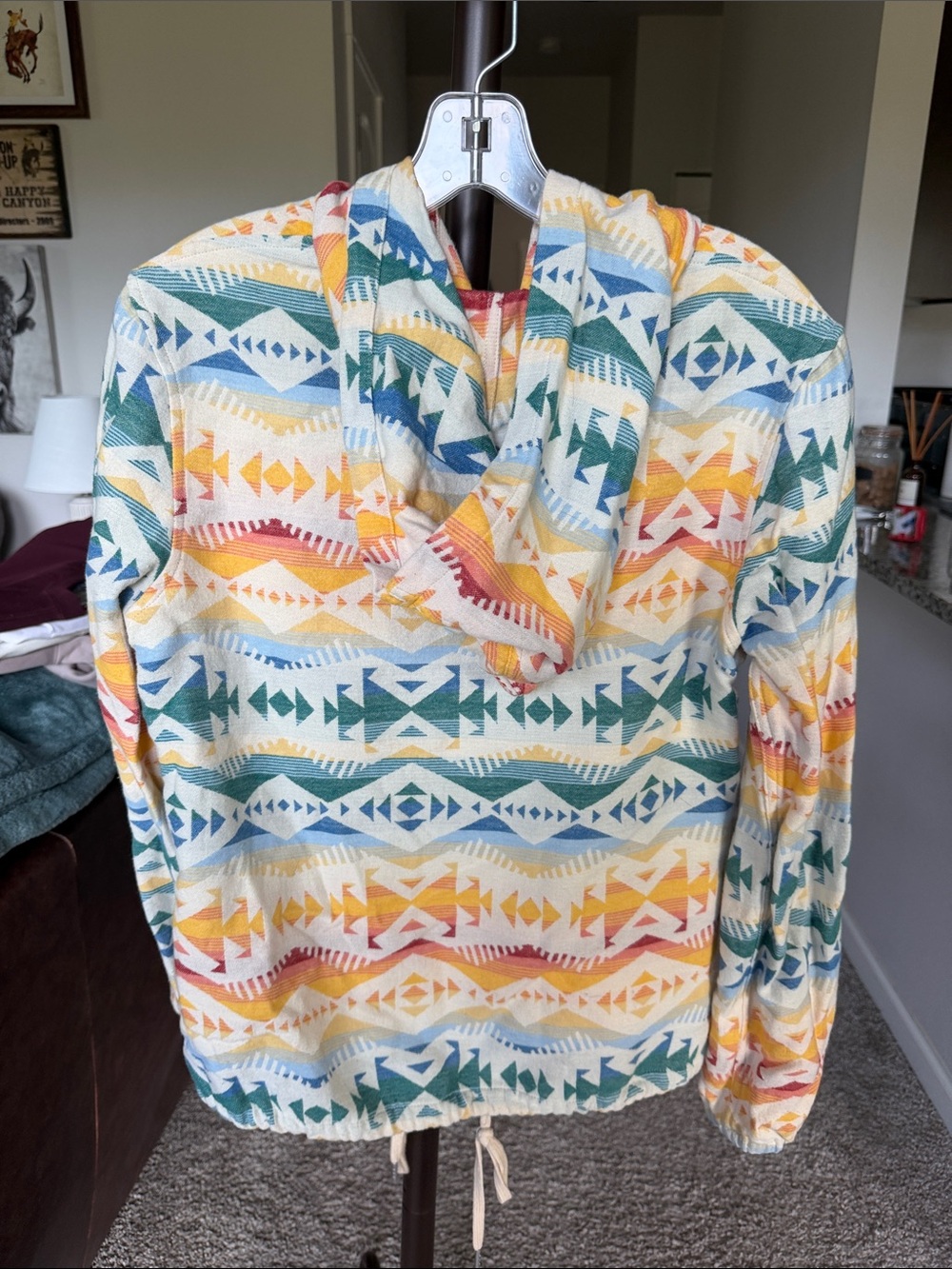 Women's Pendleton Hooded Button-Front Jacket in Multicolor Aztec Print - Picture 2 of 2